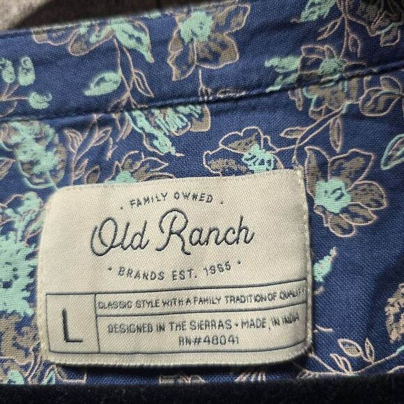 Old Ranch Blue Floral Long Sleve Top - Picture 3 of 4